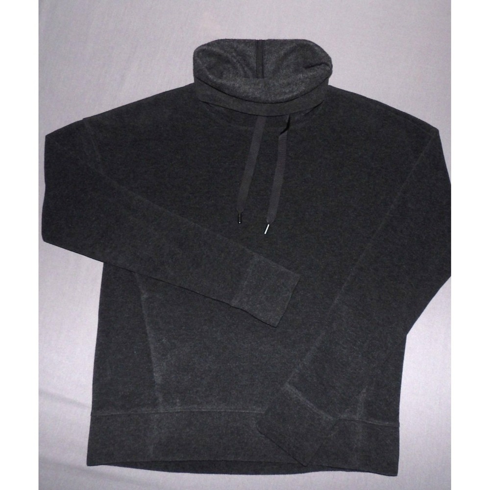 Lululemon Black Pull Over Draw String Turtleneck Fleece Sweatshirt Women's 4